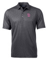 San Diego Padres City Connect Cutter & Buck Pike Banner Print Stretch Mens Big & Tall Polo Black Mannequin Thumbnail Image