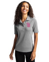San Diego Padres City Connect Cutter & Buck Virtue Eco Pique Recycled Womens Polo Polished Medium Gray Front Thumbnail Image