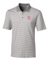 San Diego Padres City Connect Cutter & Buck Forge Tonal Stripe Stretch Mens Big and Tall Polo Polished Medium Gray Mannequin Thumbnail Image
