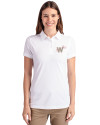 Washington Nationals City Connect Cutter & Buck Advantage Eco Tri-Blend Pique Womens Polo White Front Thumbnail Image