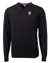 San Francisco Giants City Connect Cutter & Buck Lakemont Tri-Blend Mens Big and Tall V-Neck Pullover Sweater Black Mannequin Thumbnail Image