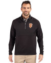 San Francisco Giants City Connect Cutter & Buck Adapt Eco Knit Hybrid Recycled Mens Quarter Zip Black Front Thumbnail Image