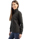 Baltimore Ravens Cutter & Buck Roam Recycled Buttery-Soft Knit Womens Full Zip Jacket Black Side Thumbnail Image