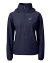 New Hampshire Wildcats College Vault Cutter & Buck Charter Eco Recycled Womens Anorak Jacket Navy Blue Mannequin Thumbnail Image