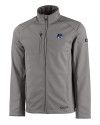 New Hampshire Wildcats College Vault Cutter & Buck Evoke Softshell Recycled Full Zip Mens Jacket Elemental Grey Mannequin Thumbnail Image