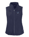 New Hampshire Wildcats College Vault Cutter & Buck Charter Eco Recycled Full-Zip Womens Vest Navy Blue Mannequin Thumbnail Image