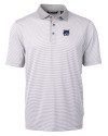 View image 7: New Hampshire Wildcats College Vault Cutter & Buck Virtue Recycled Micro Stripe Featherlight Pique Mens Big & Tall Polo Polished/White Mannequin