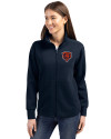 Chicago Bears Historic Cutter & Buck Roam Epic Versatility Full Zip Recycled Womens Jacket Navy Blue Front Thumbnail Image