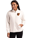 View image 7: Baltimore Orioles Cutter & Buck Roam Recycled Buttery-Soft Knit Womens Full Zip Jacket Shell Front