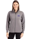 Northwestern Wildcats College Vault Cutter & Buck Roam Epic Versatility Full Zip Recycled Womens Jacket Elemental Grey Front Thumbnail Image