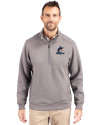 Miami Marlins Cutter & Buck Roam Epic Versatility Recycled Quarter Zip Mens Pullover Elemental Grey Front Thumbnail Image