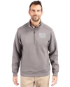 New York Giants Cutter & Buck Roam Epic Versatility Recycled Quarter Zip Mens Pullover Elemental Grey Front Thumbnail Image