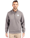 New York Giants Cutter & Buck Roam Recycled Buttery-Soft Knit Mens Quarter Zip Jacket Elemental Grey Front Thumbnail Image