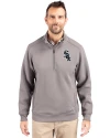 Chicago White Sox Cutter & Buck Roam Epic Versatility Recycled Quarter Zip Mens Pullover Elemental Grey Front Thumbnail Image