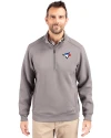 Toronto Blue Jays Cutter & Buck Roam Epic Versatility Recycled Quarter Zip Mens Pullover Elemental Grey Front Thumbnail Image
