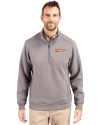 Idaho State Bengals College Vault Cutter & Buck Roam Epic Versatility Recycled Quarter Zip Mens Pullover Elemental Grey Front Thumbnail Image