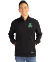 Marshall Thundering Herd College Vault Cutter & Buck Roam Epic Versatility Recycled Quarter Zip Mens Pullover Black Front Thumbnail Image