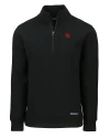 Nebraska Cornhuskers College Vault Cutter & Buck Roam Eco Recycled Quarter Zip Mens Pullover Black Mannequin Thumbnail Image