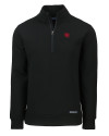 Nebraska Cornhuskers College Vault Cutter & Buck Roam Eco Recycled Quarter Zip Mens Pullover Black Mannequin Thumbnail Image