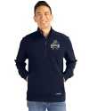 Utah State Aggies College Vault Cutter & Buck Roam Epic Versatility Recycled Quarter Zip Mens Pullover Navy Blue Front Thumbnail Image