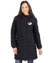 Arizona Cardinals Historic Cutter & Buck Mission Ridge Repreve Eco Insulated Womens Long Puffer Jacket Black Front Thumbnail Image