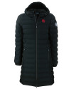 Nebraska Cornhuskers College Vault Cutter & Buck Mission Ridge Repreve Eco Insulated Womens Long Puffer Jacket Black Mannequin Thumbnail Image