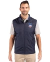 New York Mets Stars & Stripes Cutter & Buck Stealth Hybrid Quilted Mens Windbreaker Vest Liberty Navy Front Thumbnail Image