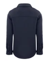 New England Patriots NFL Helmet Cutter & Buck Roam Epic Versatility Recycled Womens Shirt Jacket Navy Blue Mannequin Back Thumbnail Image