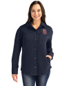 St. Louis Cardinals Cutter & Buck Roam Epic Versatility Recycled Womens Shirt Jacket Navy Blue Front Thumbnail Image