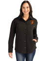 Baltimore Orioles Cutter & Buck Roam Epic Versatility Recycled Womens Shirt Jacket Black Front Thumbnail Image