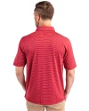Athletics Stars And Stripes Cutter & Buck Forge Pencil Stripe Stretch Mens Polo Cardinal Red Back Thumbnail Image