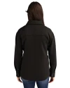 Texas A&M Aggies Alumni Cutter & Buck Roam Epic Versatility Recycled Womens Shirt Jacket Black Back Thumbnail Image