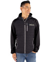 New York Jets Historic Cutter & Buck Rainier Primaloft Mens Eco Full Zip Hybrid Jacket Black Front Thumbnail Image