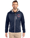 Chicago Cubs Cutter & Buck Rainier Primaloft Mens Eco Full Zip Hybrid Jacket Dark Navy Front Thumbnail Image