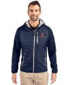 Auburn Tigers College Vault Cutter & Buck Rainier Primaloft Mens Eco Full Zip Hybrid Jacket Dark Navy Front Thumbnail Image
