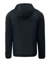 Nebraska Cornhuskers College Vault Cutter & Buck Rainier Primaloft Mens Eco Full Zip Hybrid Jacket Black Mannequin Back Thumbnail Image
