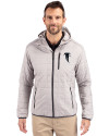 Atlanta Falcons Historic Cutter & Buck Rainier Primaloft Eco Mens Full Zip Hooded Jacket Polished Medium Gray Front Thumbnail Image