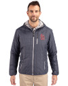 St. Louis Cardinals Cutter & Buck Rainier Primaloft Eco Mens Full Zip Hooded Jacket Anthracite Melange Front Thumbnail Image