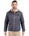 New England Patriots Americana Cutter & Buck Rainier Primaloft Eco Mens Full Zip Hooded Jacket Anthracite Melange Front Thumbnail Image