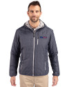 Pittsburgh Steelers Americana Cutter & Buck Rainier Recycled Insulated Puffer Mens Full Zip Hooded Jacket Anthracite Melange Front Thumbnail Image