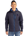 Minnesota Vikings Americana Cutter & Buck Rainier Primaloft Eco Mens Full Zip Hooded Jacket Dark Navy Front Thumbnail Image