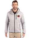 Cincinnati Bengals Cutter & Buck Rainier Primaloft Eco Mens Full Zip Hooded Jacket Polished Medium Gray Front Thumbnail Image