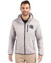 Detroit Lions NFL Helmet Cutter & Buck Rainier Primaloft Eco Mens Full Zip Hooded Jacket Polished Medium Gray Front Thumbnail Image