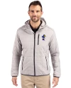 Kansas Jayhawks College Vault Cutter & Buck Rainier Primaloft Eco Mens Full Zip Hooded Jacket Polished Medium Gray Front Thumbnail Image