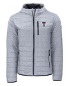 Texas Tech Red Raiders Alumni Cutter & Buck Rainier Primaloft Eco Mens Full Zip Hooded Jacket Polished Medium Gray Mannequin Thumbnail Image