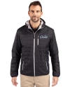 UCF Knights Citronaut Cutter & Buck Rainier Primaloft Eco Mens Full Zip Hooded Jacket Black Front Thumbnail Image