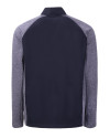 New Hampshire Wildcats College Vault Cutter & Buck Adapt Eco Knit Hybrid Recycled Mens Big & Tall Full Zip Jacket Navy Blue Heather/Navy Blue Mannequin Back Thumbnail Image