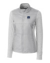 New Hampshire Wildcats College Vault Cutter & Buck Stealth Hybrid Quilted Womens Full Zip Windbreaker Jacket Polished Medium Gray Mannequin Thumbnail Image
