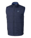 View image 3: New Hampshire Wildcats College Vault Cutter & Buck Stealth Recycled Hybrid Quilted Mens Big & Tall Windbreaker Vest Liberty Navy Mannequin