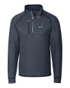 View image 7: New Hampshire Wildcats College Vault Cutter & Buck Mainsail Sweater-Knit Mens Big & Tall Half Zip Jacket Liberty Navy Heather Mannequin
